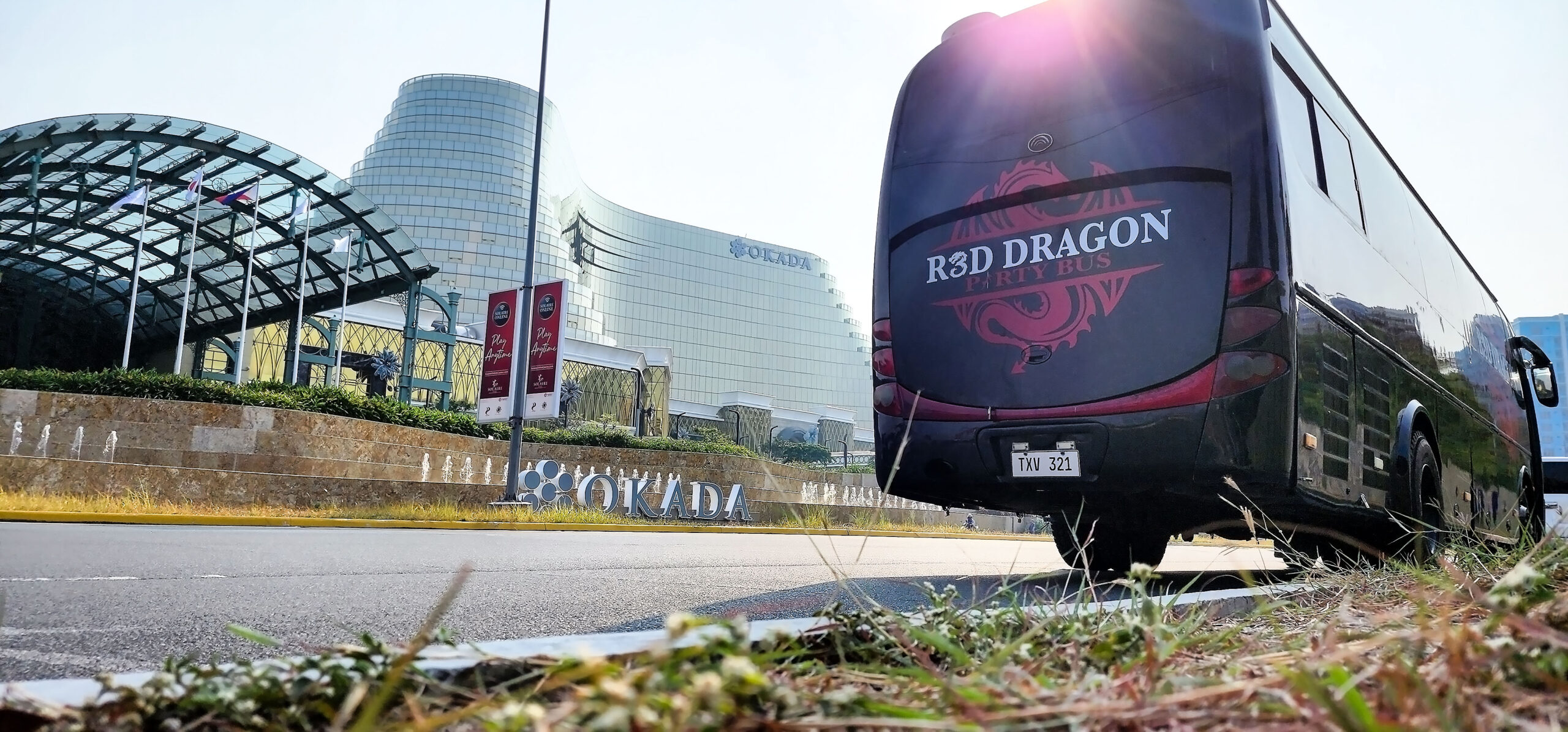 Red Dragon Party Bus – rear photo in Manila Rear view of Red Dragon Party Bus parked in Metro Manila, Philippines