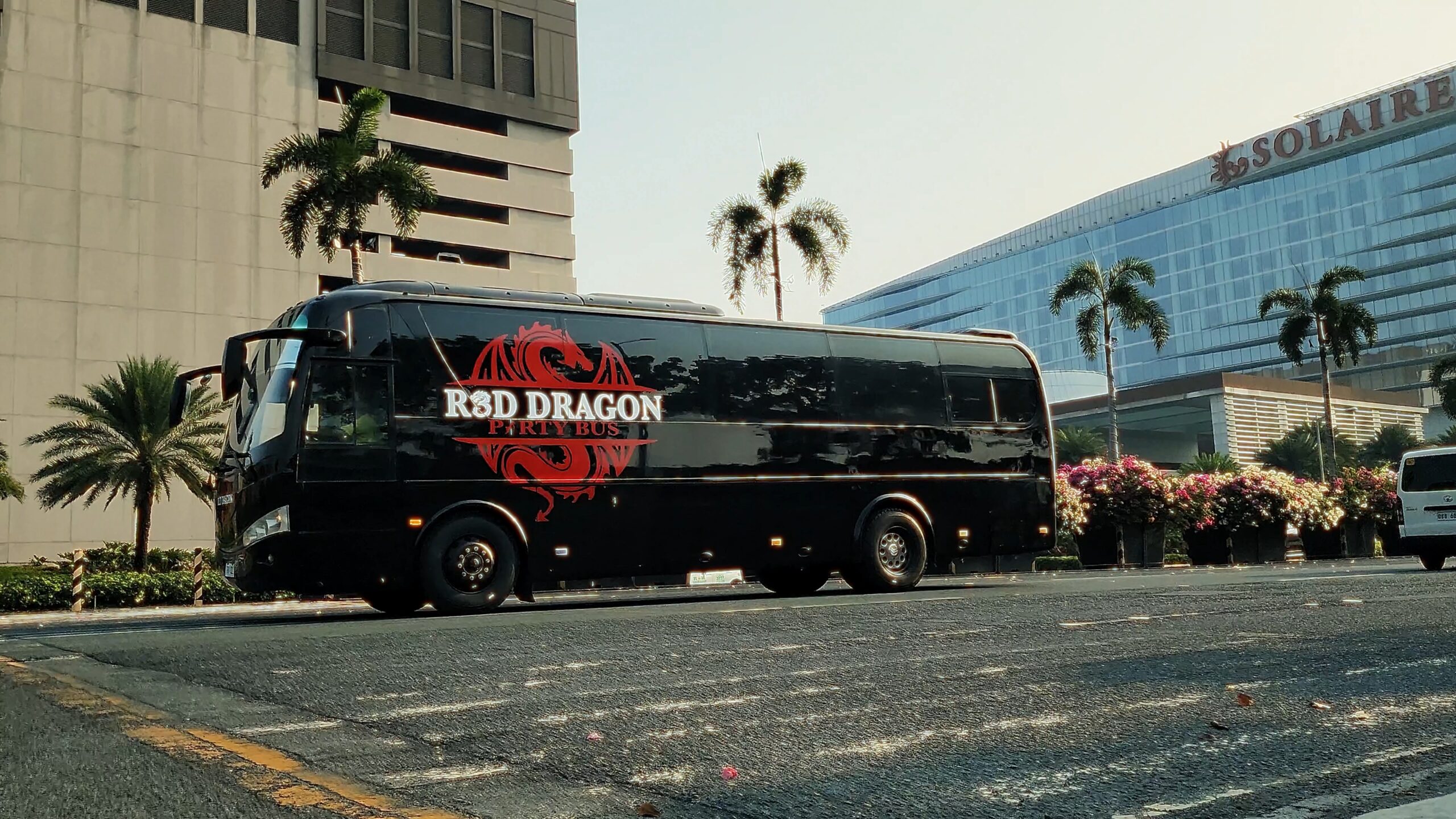 Red Dragon Party Bus route planning thumbnail showing streets of BGC and Manila