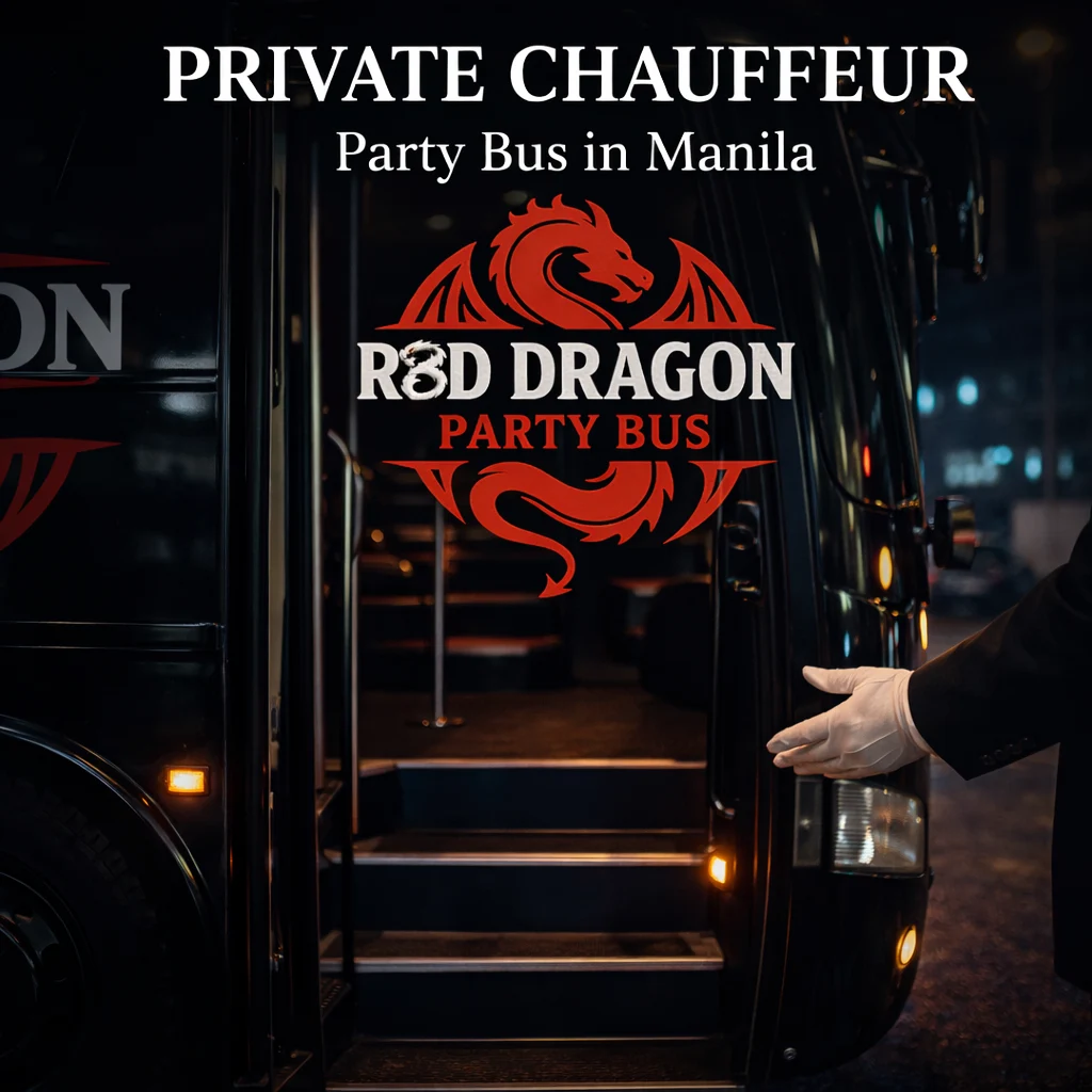 Private chauffeur party bus in Manila